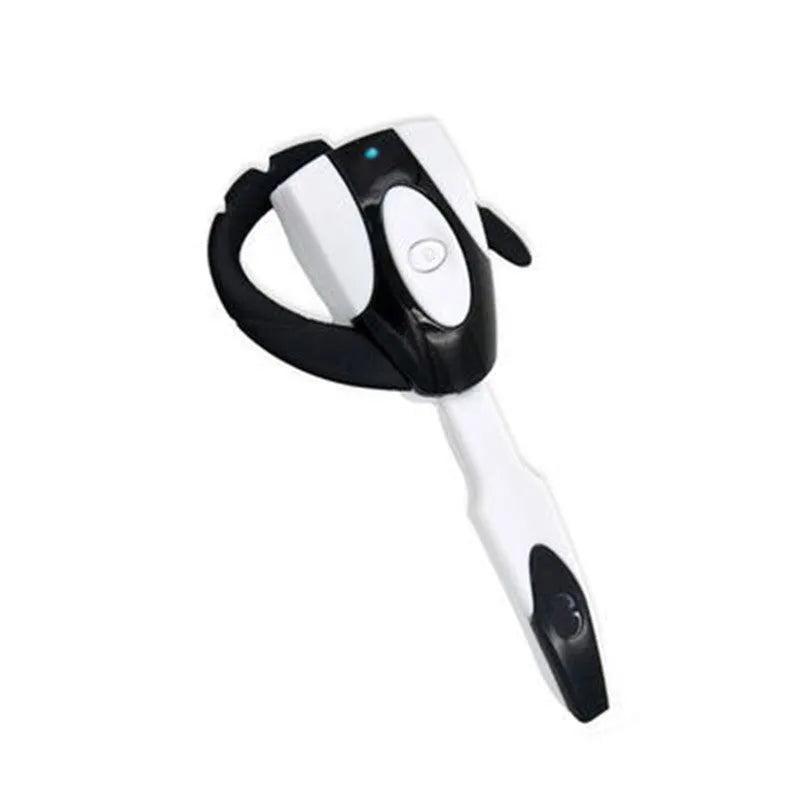 Single-ear business Bluetooth headset in black hanging ear design with microphone