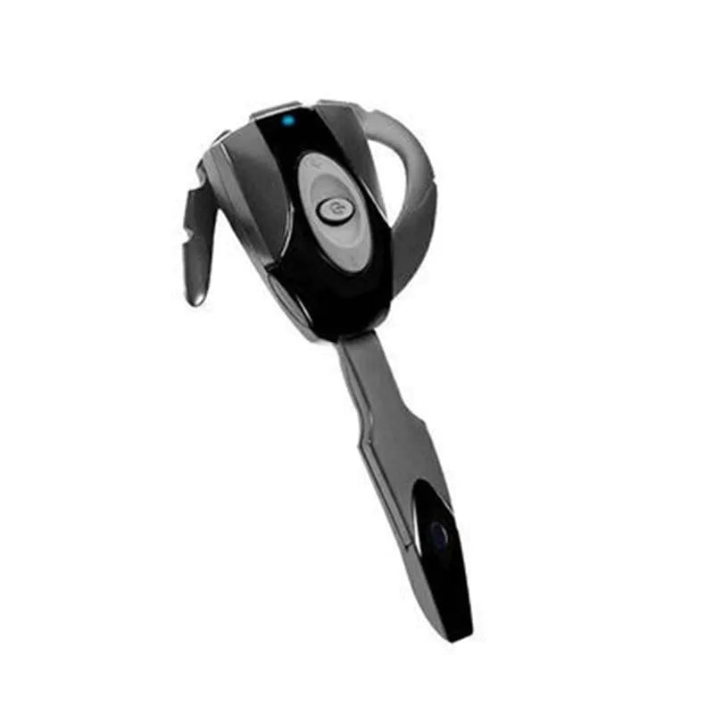 Single-ear business Bluetooth headset in black hanging ear design with microphone