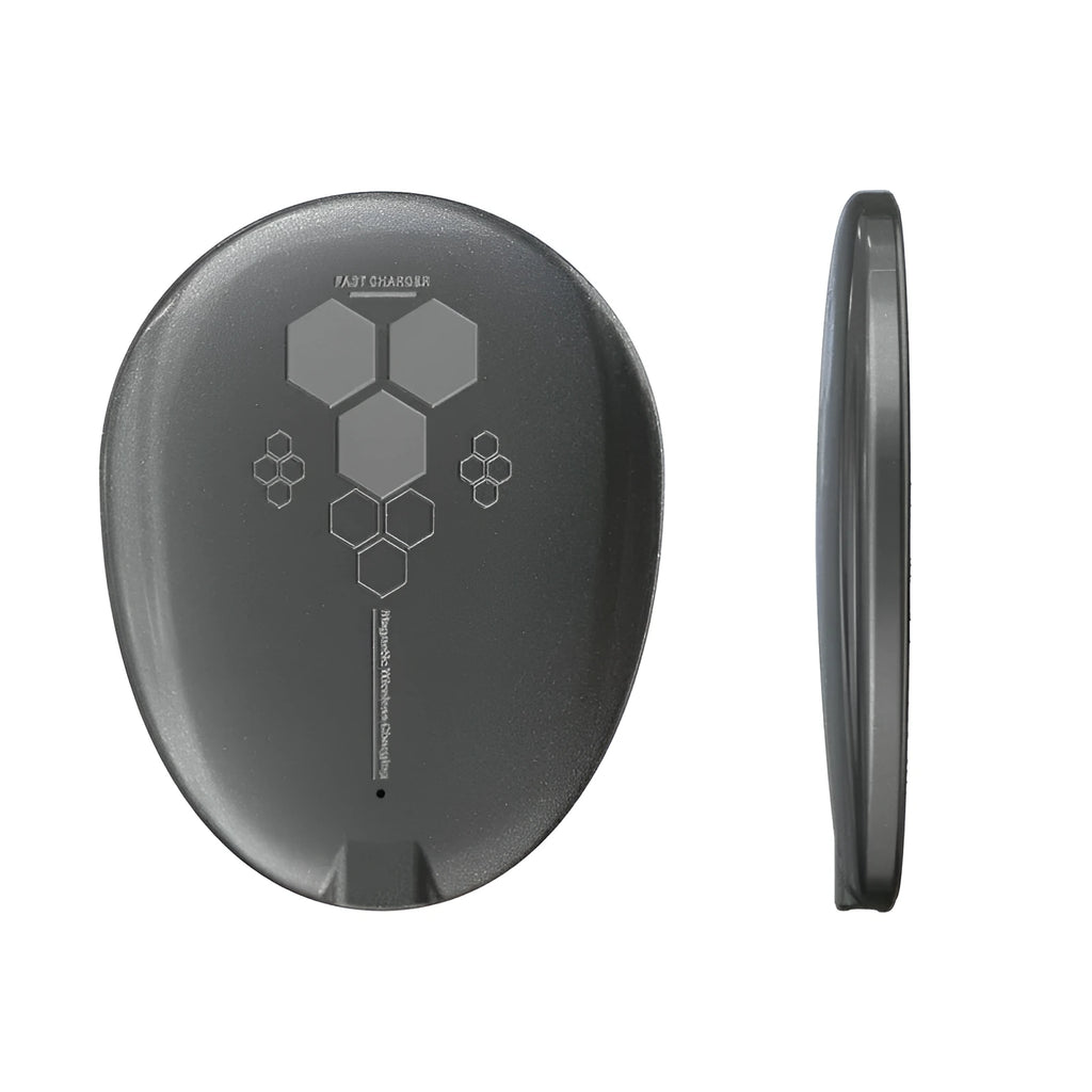 Black magnetic wireless charger with Type-C cable for cross-border electronic devices