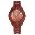 Wood grain retro couple quartz watch with 39mm silicone case in beige, brown, grey, red, or white colours