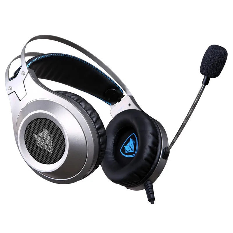 Black wired USB computer headset with head-mounted design and built-in microphone.