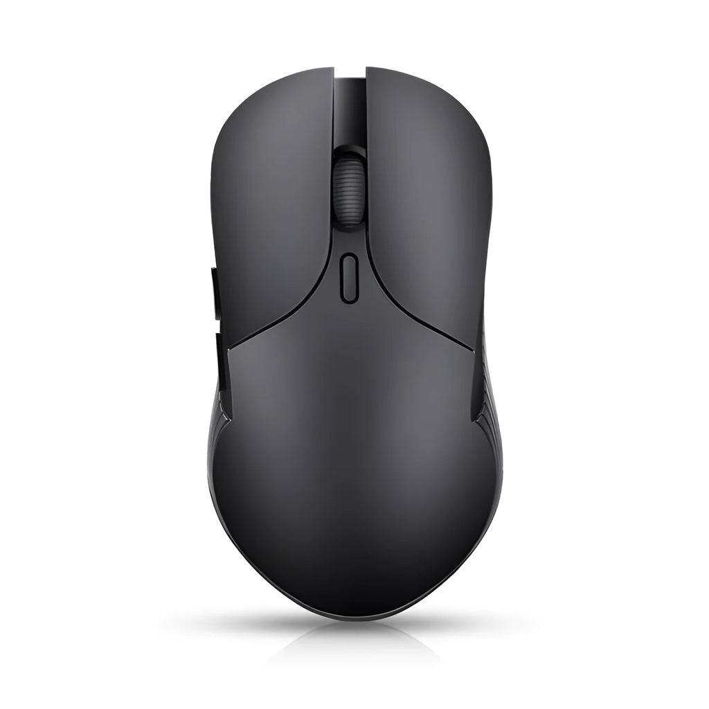 Blue smart voice translation wireless mouse with USB receiver on a desk