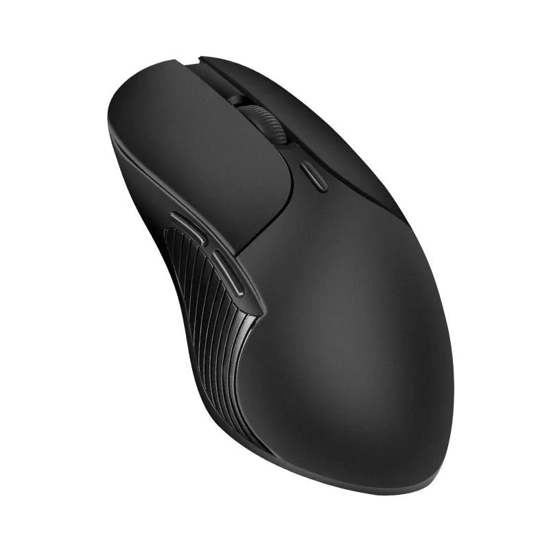 Blue smart voice translation wireless mouse with USB receiver on a desk