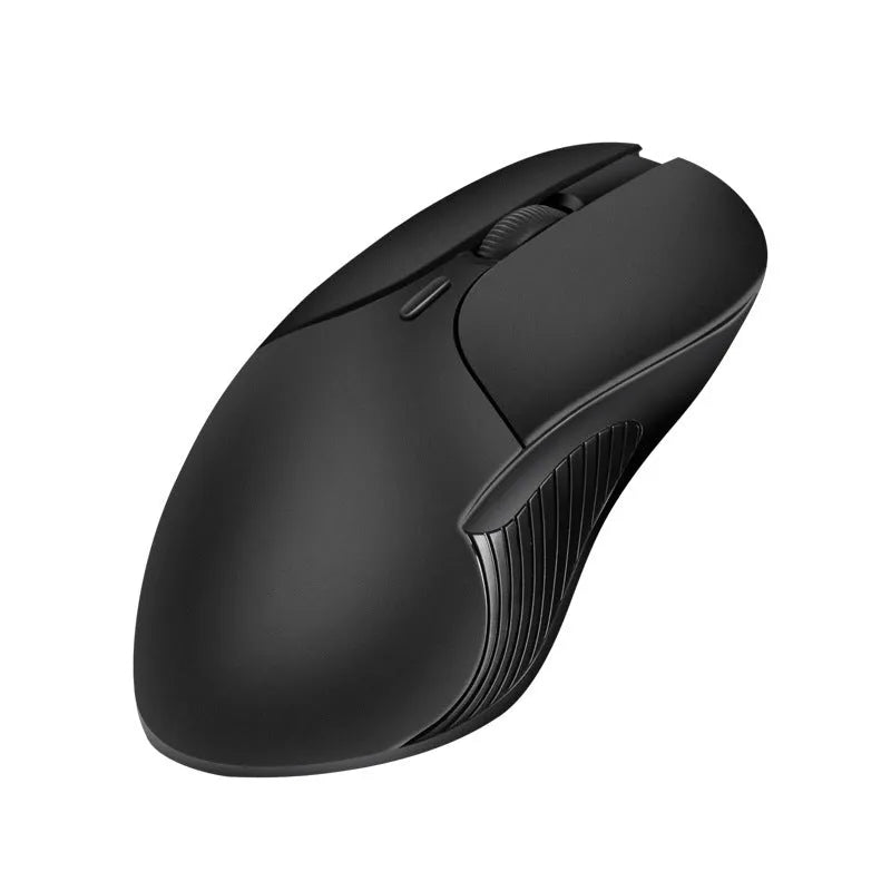 Blue smart voice translation wireless mouse with USB receiver on a desk