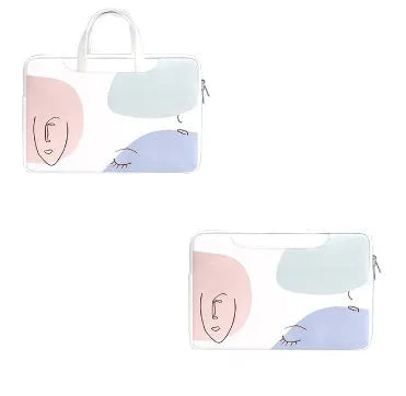 15.6 inch waterproof laptop bag in PU leather with soft handle and zipper opening