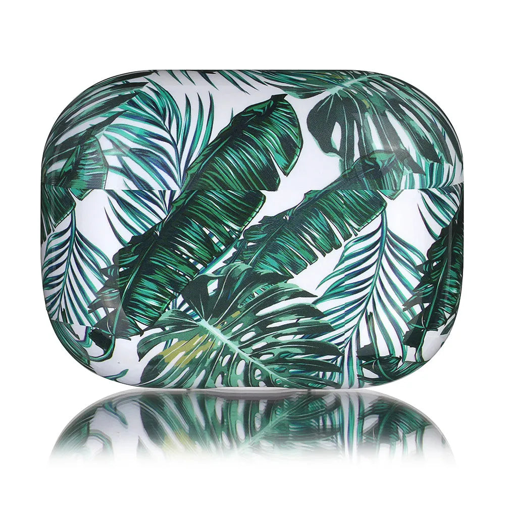Green TPU banana leaf design protective case for AirPods charging case