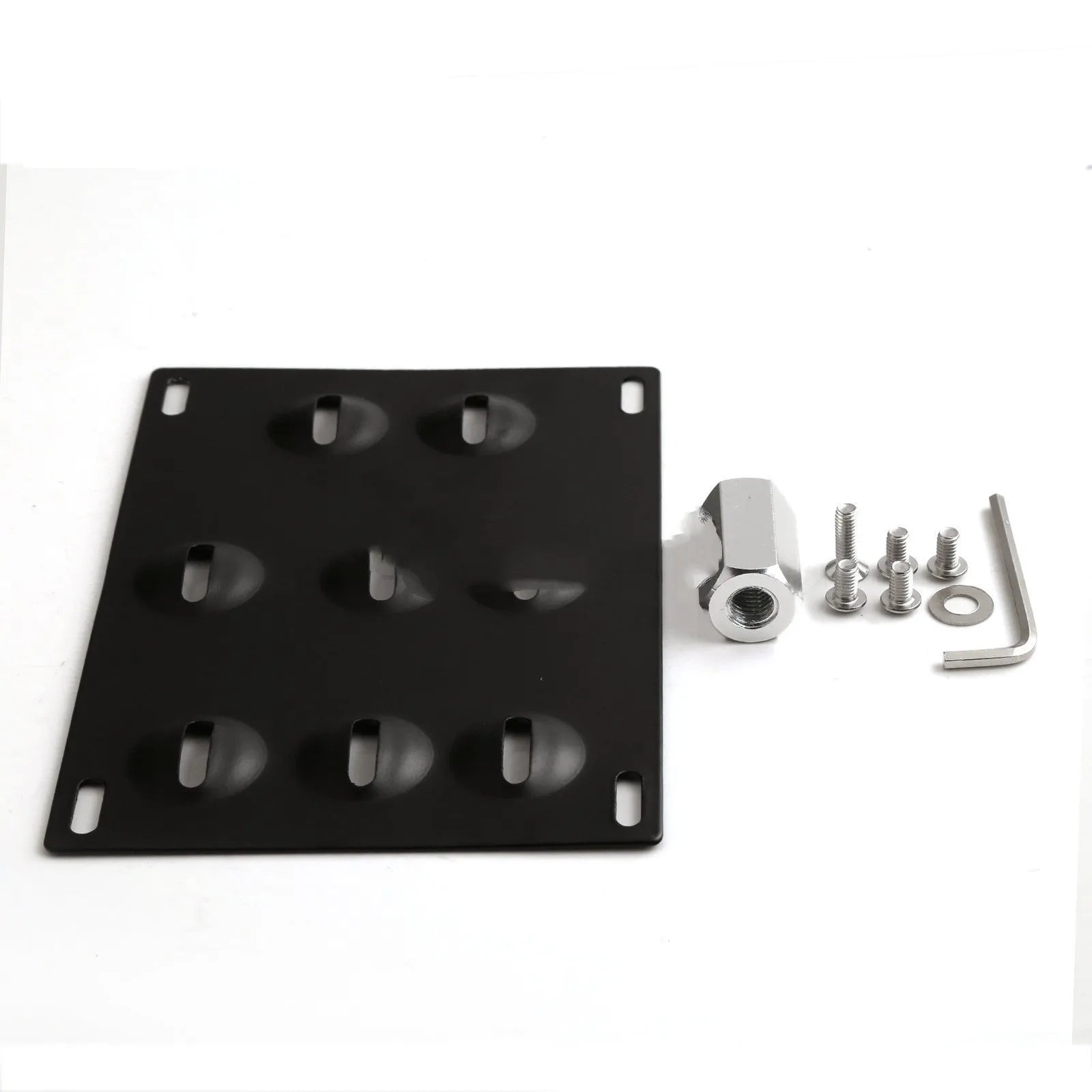 Metal car licence plate holder frame measuring 21x10 cm with screws and nuts for vehicle modification