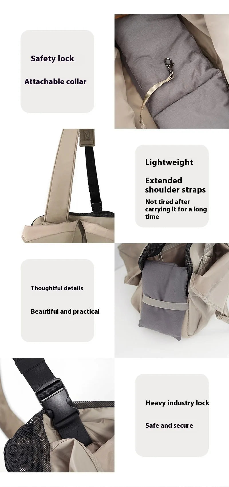 Apricot-colour cloth pet handbag for summer outdoor use with dogs or cats