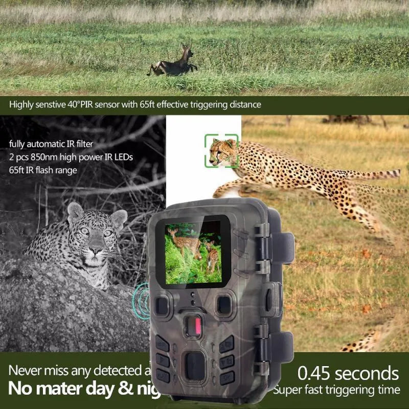 Black plastic infrared night vision monitoring device with camera lens and TF card slot