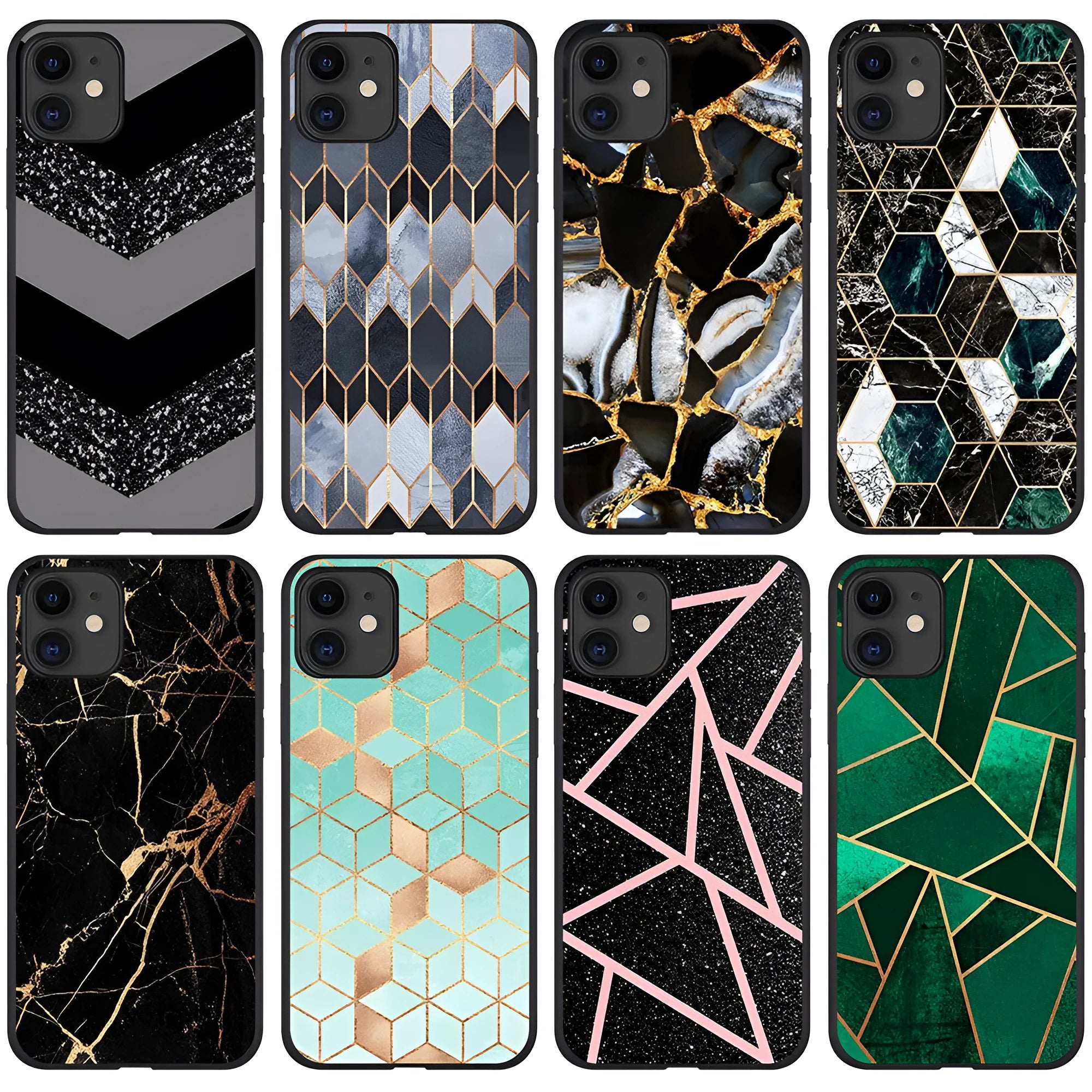 Marble pattern iPhone back cover case with waterproof and drop-resistant protection