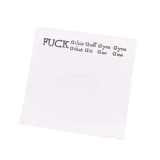 Square 7.5cm funny English sticky note pad with adhesive backing