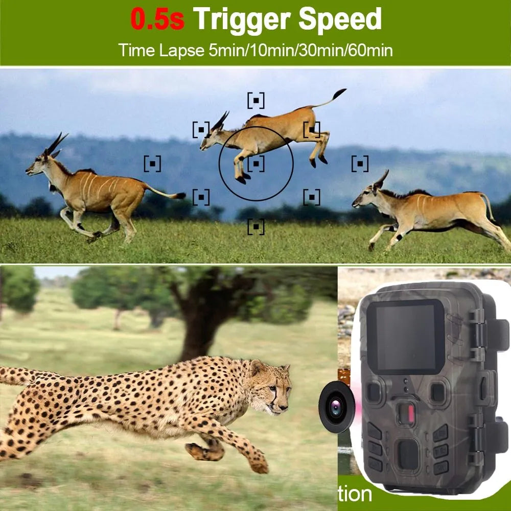 Black plastic infrared night vision monitoring device with camera lens and TF card slot