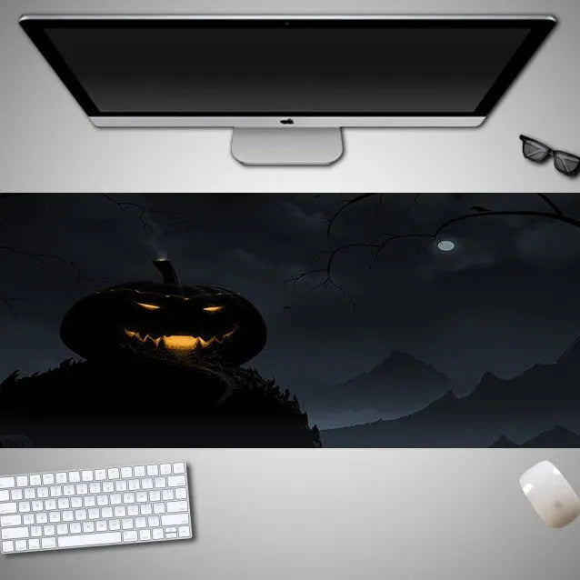 Halloween mouse pad with non-slip rubber cloth material in oversized dimensions for gaming