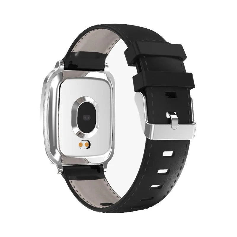 M8 smart sports bracelet with zinc alloy body and TPU strap on a wrist, displaying heart rate data.