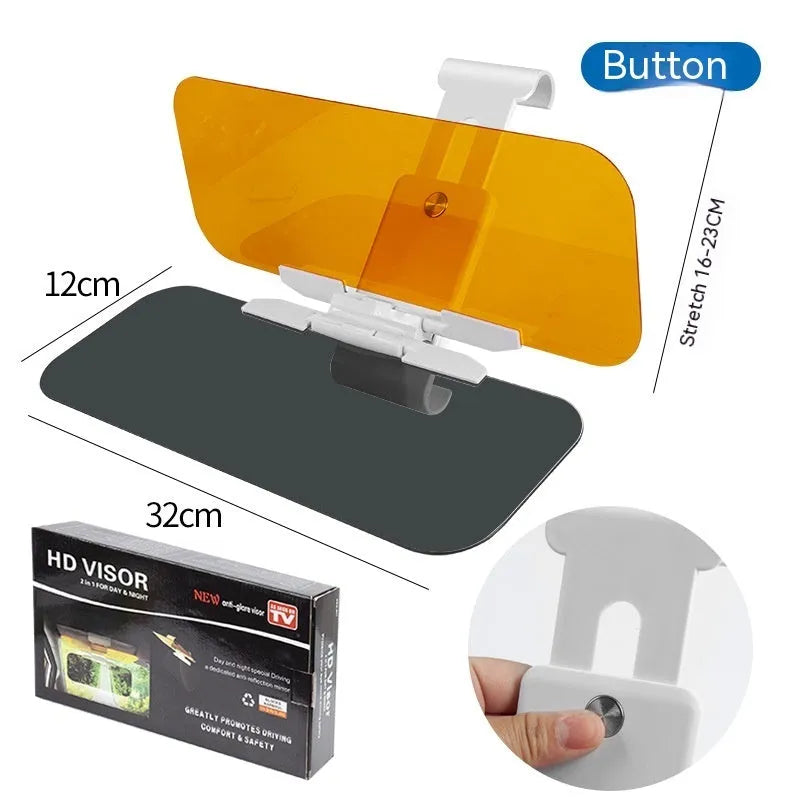 Anti-glare car sun visor with telescopic installation for high beam and sunlight protection