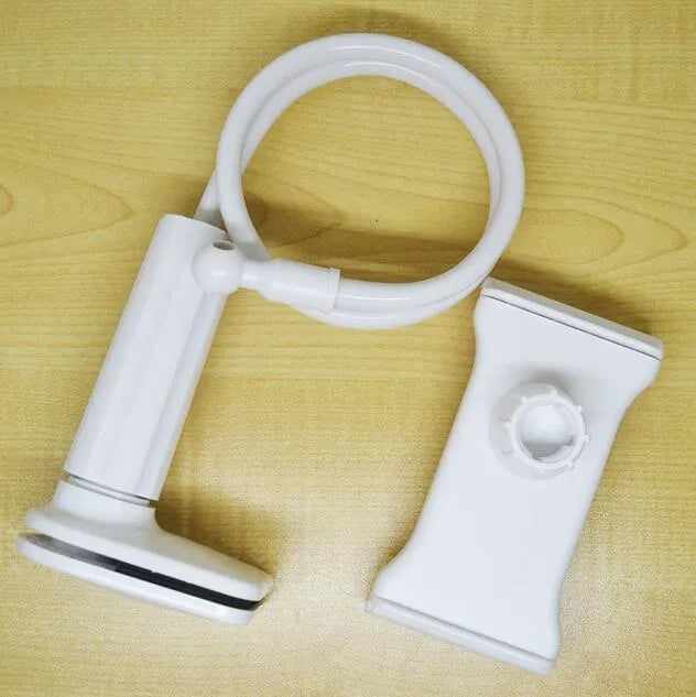 Bedside oversize flat panel phone handset with long flexible arm in various colour options