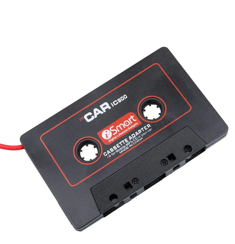 Black car cassette converter with 3.5mm audio jack for MP3 players and mobile phones
