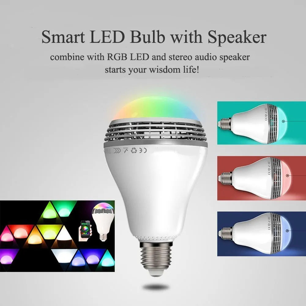 Creative Home Smart Bluetooth Speaker LED Light Bulb E27 fitting with RGB colours