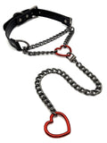 European American personalized love neckband in leather for men and women couple choker black gold