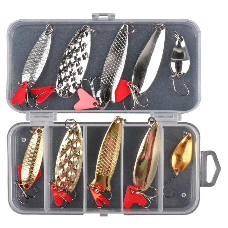 Pineapple sequin fishing lure box with metal sequin packages for iron false bait customisation