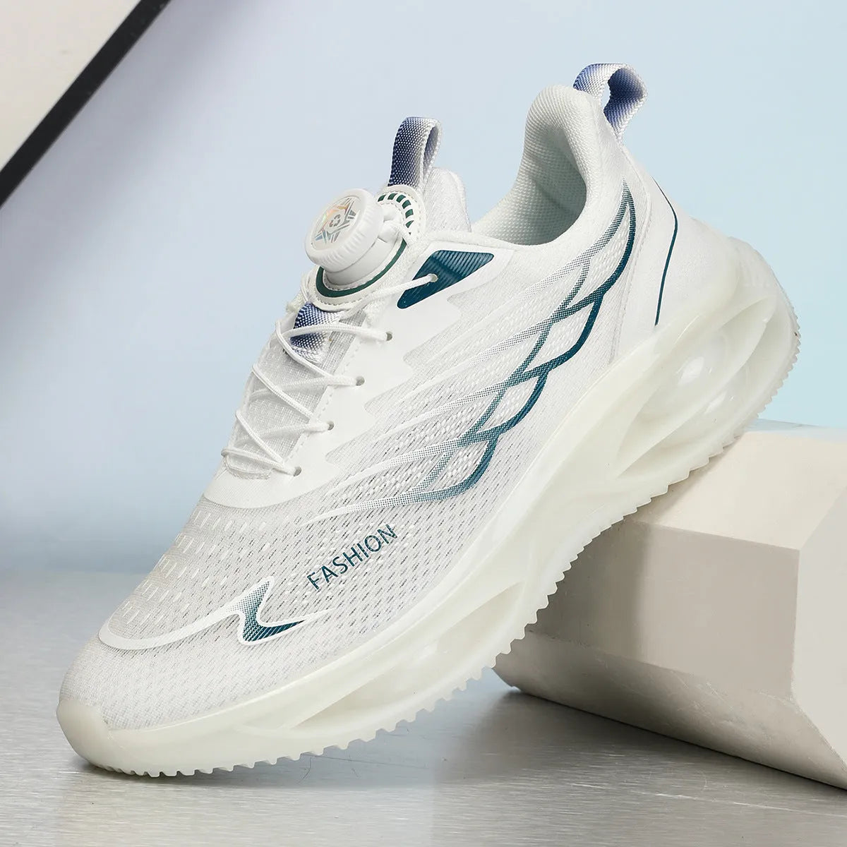 Casual running shoes with mesh lining and rubber sole in sky blue colour option