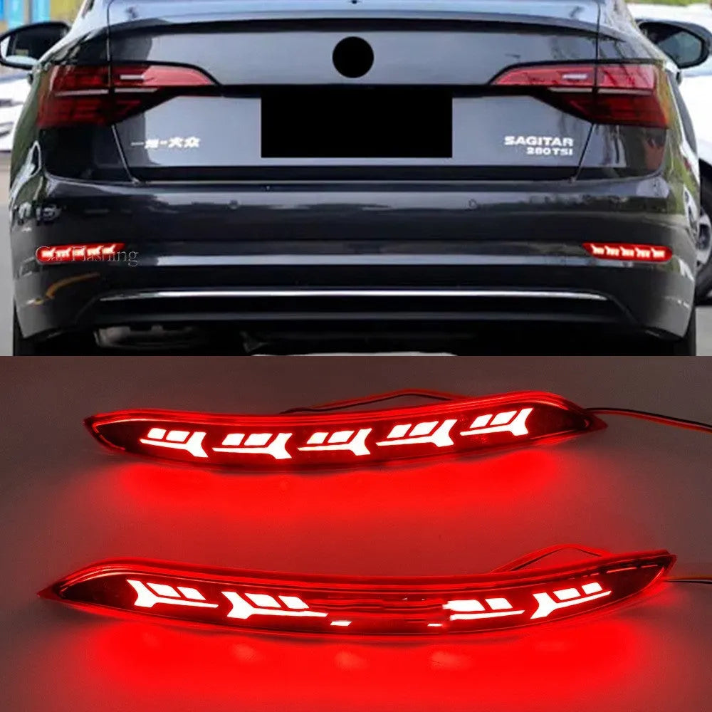 Volkswagen Sagitar water flow bumper light with scan flowing water LED steering brake effects