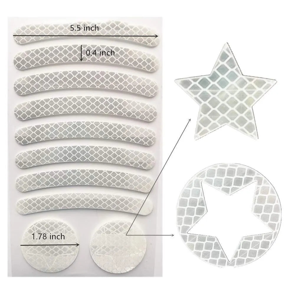 Bicycle reflective safety tape showing geometric grid pattern in multiple colour options