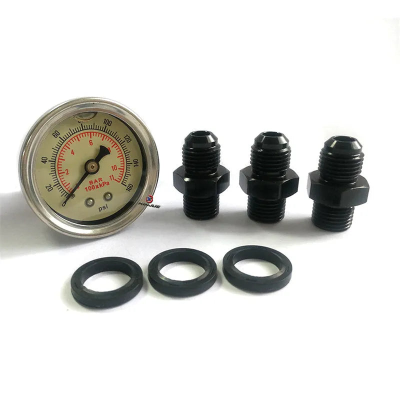 Black aluminium fuel pressure regulator with adjustment port for electronic injection systems