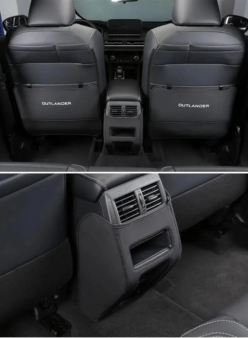 Mitsubishi Outlander leather anti-kick pad set of 3 pieces for seat armrest and console protection