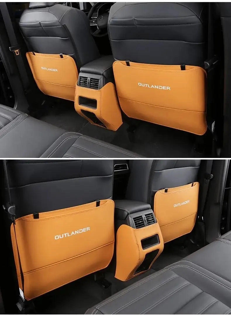 Mitsubishi Outlander leather anti-kick pad set of 3 pieces for seat armrest and console protection