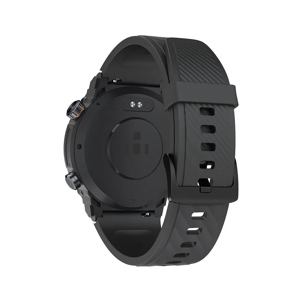 MG02 smart watch with Bluetooth calling on wrist, showing TFT touch screen displaying health metrics.