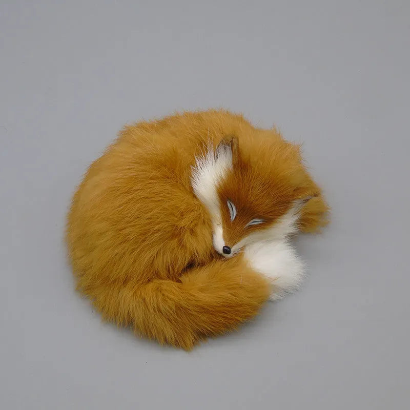 Artificial white fox fur car decoration measuring 15cm tall