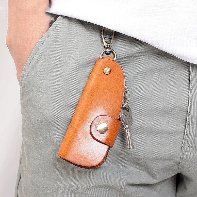 Genuine leather handmade car key storage case in four colour options