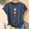 Women's short sleeve round neck t-shirt with an art retro pattern, in pure cotton fabric.