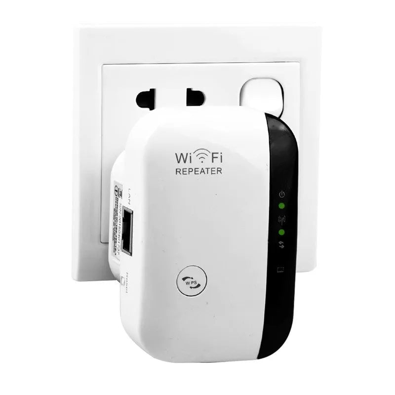 Wireless WiFi Repeater 300Mbps with 2dBi antennas, UK plug, white and black