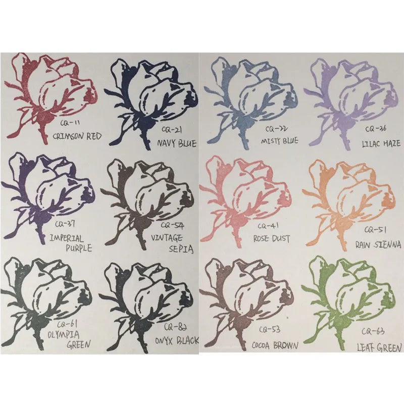 Rectangular rubber stamp ink pad in five colour options with quick-drying oily ink