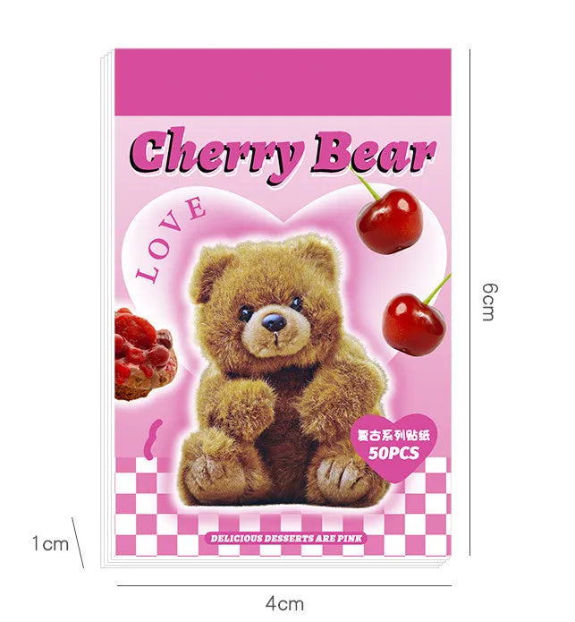 American retro cartoon sticker book showing six colour variants with 4x6cm adhesive sheets