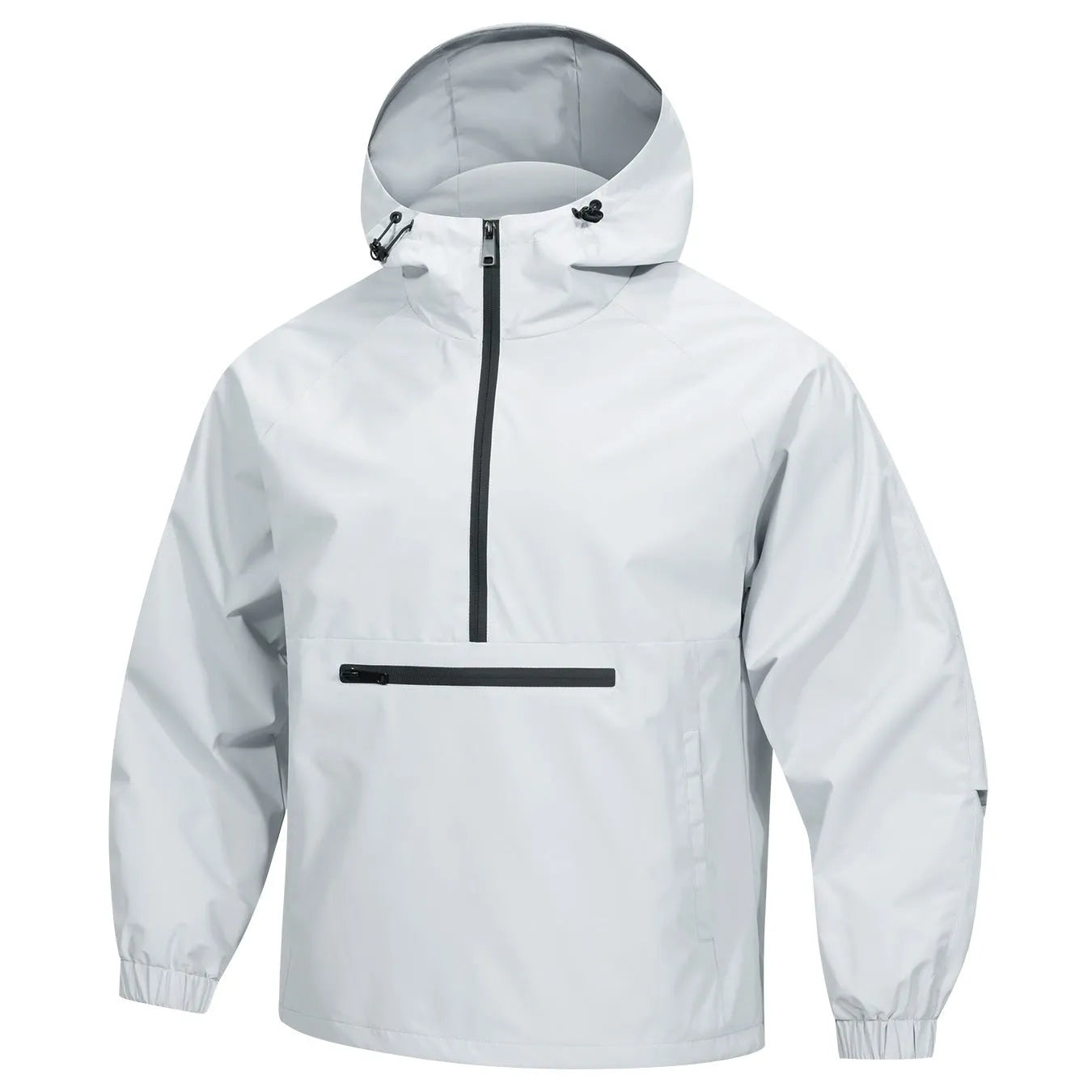Men's loose half-zip hooded corduroy jacket in Korean style with rabbit fur lining