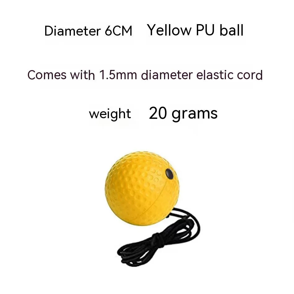 Head-mounted boxing reaction training ball set showing multiple coloured balls and adjustable headbands.