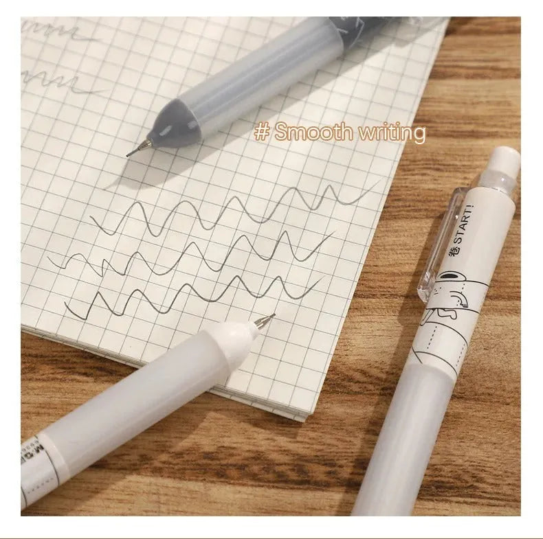 Minimalist 0.5mm automatic pencil with cloud grip design in black and white colour options