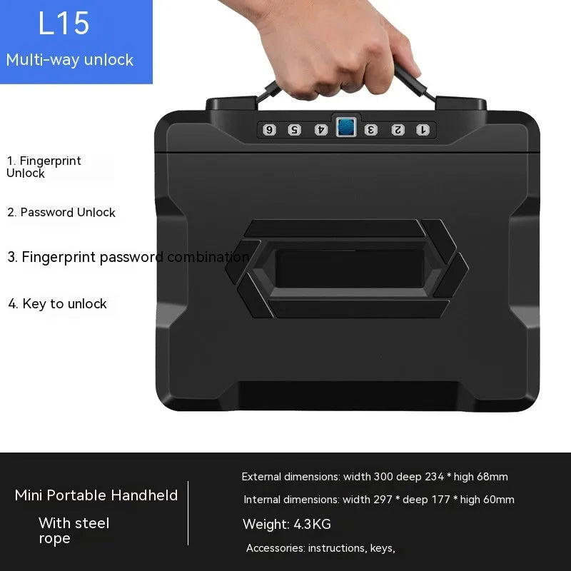 L12 Mechanical 6500G portable small password safe with combination lock and key