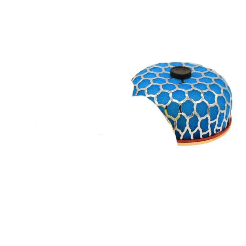 Car modification high-flow intake mushroom filter with washable sponge and aluminium base in red colour
