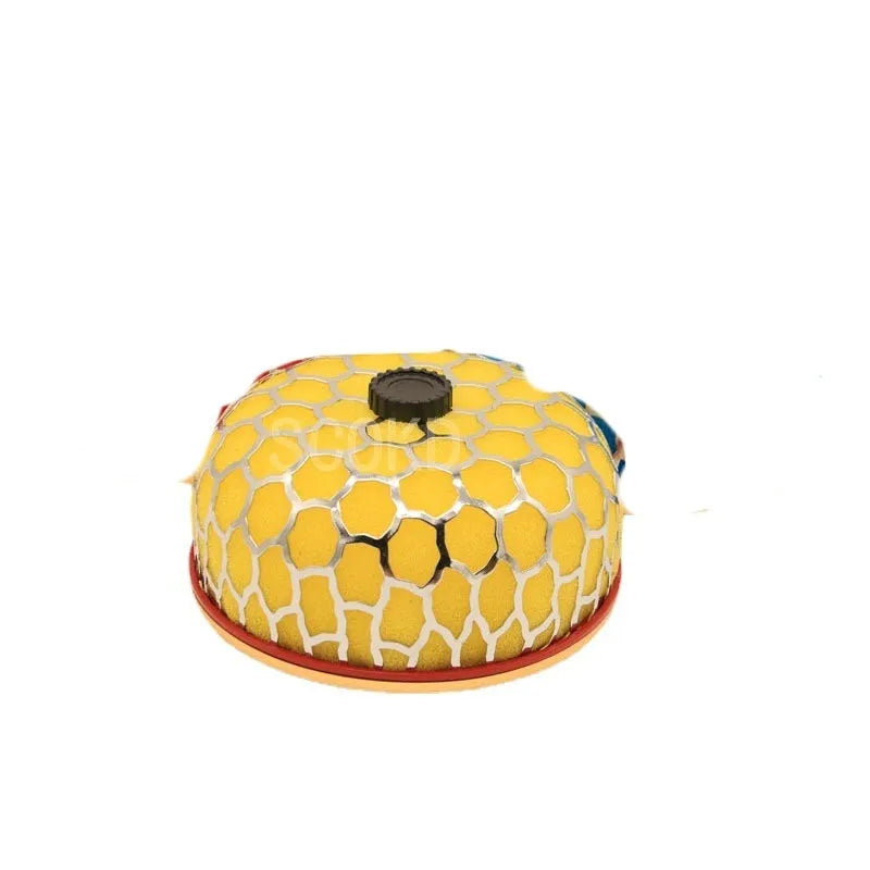 Car modification high-flow intake mushroom filter with washable sponge and aluminium base in red colour