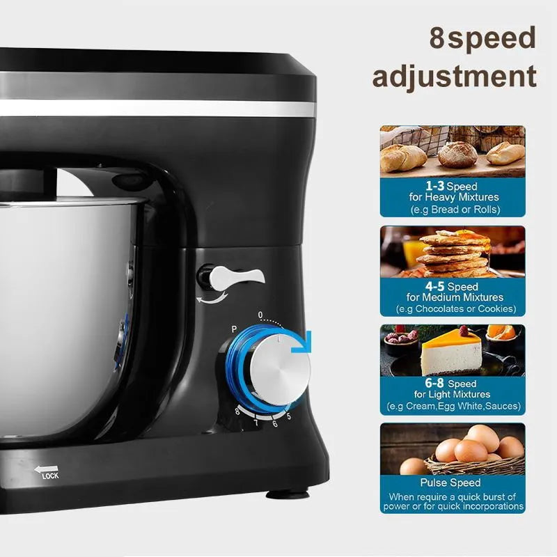 Chef's Cream Blender Stand Mixer Egg Beater 3 speed 501-1000W black desktop