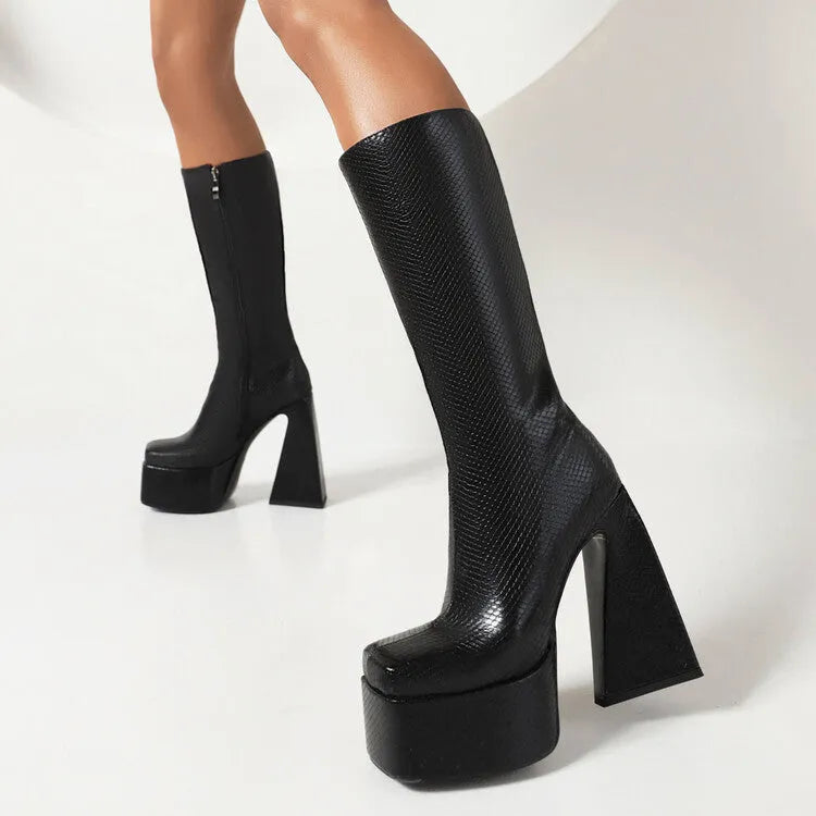 Women's black casual ankle boot with a synthetic PU upper, shown from the side.