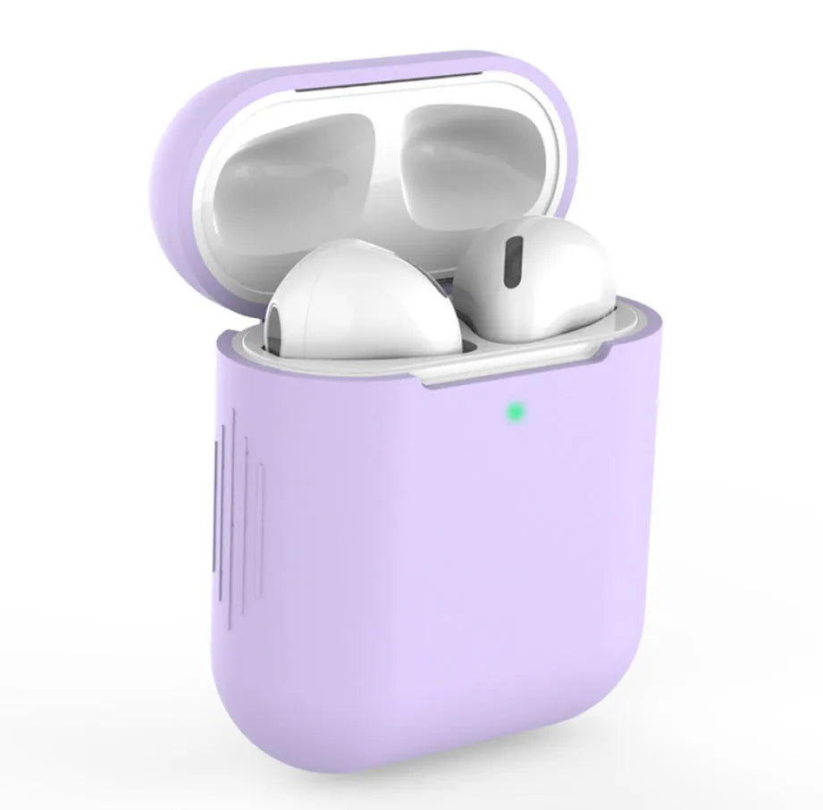 Silicone protective case for compatible Apple AirPods 2 wireless headphones in multiple colour options