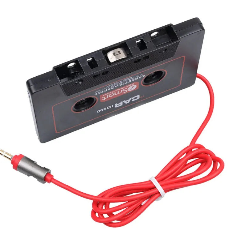Black car cassette converter with 3.5mm audio jack for MP3 players and mobile phones