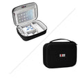 Black EVA digital storage bag for headphones and tech accessories with organisational compartments
