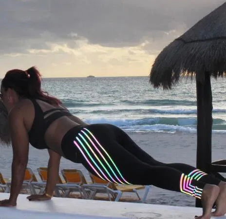 Women's Milk Silk workout leggings in black and white colour options showing slim-fit pencil pants design