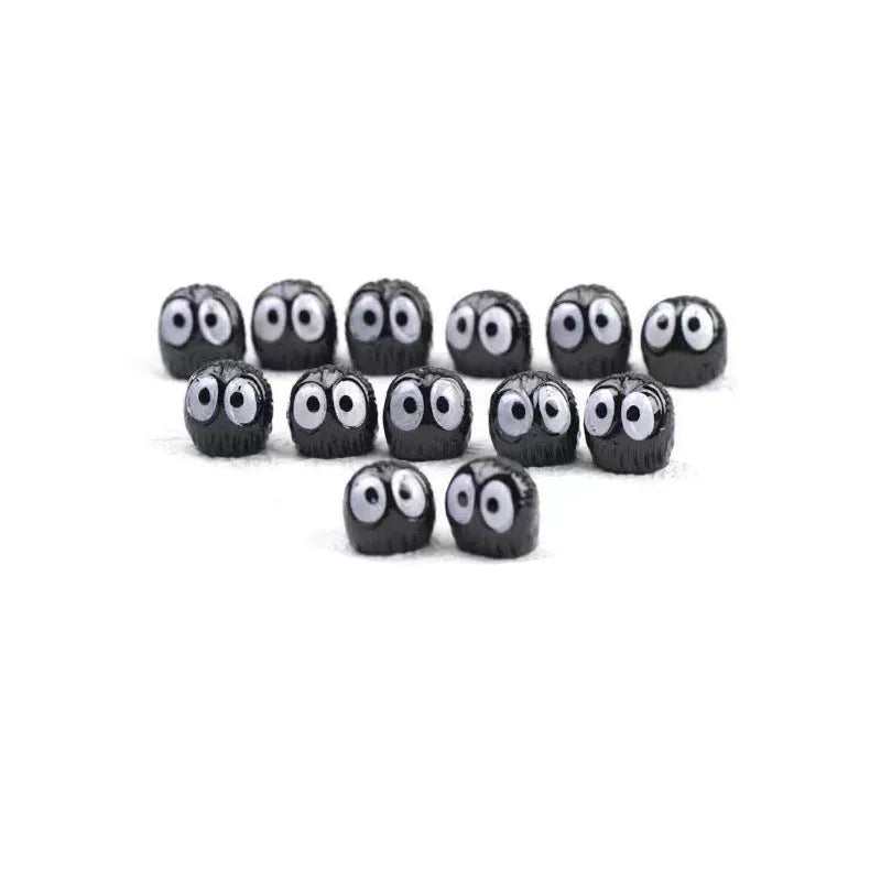 Cartoon black briquette resin car decorations with traceless mounting tape